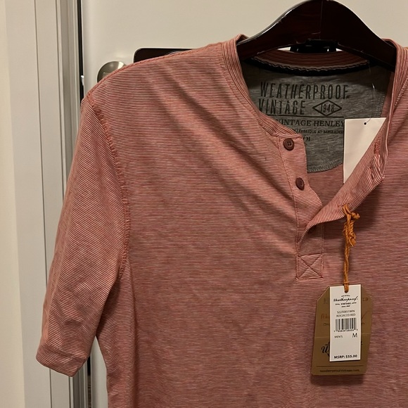 Medium Weatherproof vintage t shirt, pale red stripes (BNWT) - Picture 2 of 8